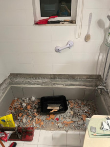 Photo de galerie - Remplacement d’une baignoire pour une douche à l’italienne 