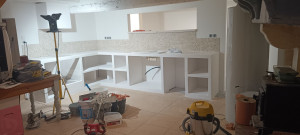 Photo de galerie - Réalisation d'une cuisine en siporex 