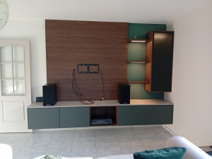 Photo de galerie - Pose meuble tv avec cable integrer