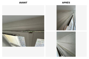 Photo de galerie - Pose d'une bande d'étanchéité sur une fenêtre ancienne