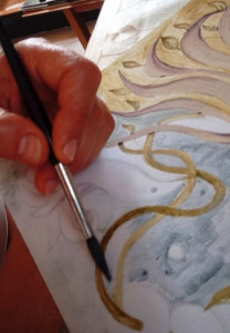 Photo de galerie - J'utilise des médiums respectueux de l'environnement comme les encres végétales, pigments naturels 