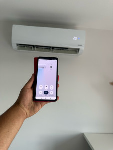 Photo de galerie - Pose d’une pompe à chaleur air/air (clim) 