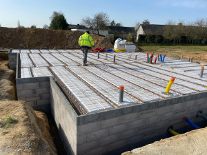 Photo de galerie - Préparation avant le coulage d’un plancher. 