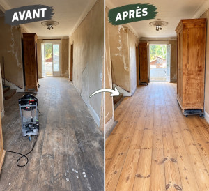 Photo de galerie - Rénovation de vieux parquets