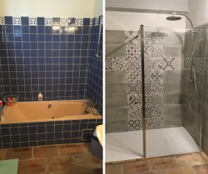 Photo de galerie - Rénovation salle de bain remplacement baignoire par douche