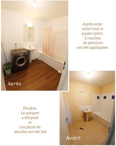 Photo de galerie - Travaux de papier peint, de peinture et de parquet. 