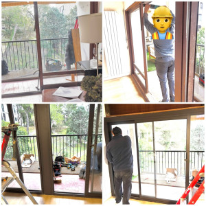 Photo de galerie - Ici, le client a souhaité remplacer ses vieilles fenêtres en bois, simple vitrage par des baie coulissant aluminium, double vitrage