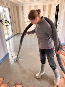 Photo de galerie - Coulage de chape liquide 