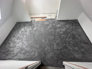 Photo de galerie -  création plancher OSB + isolant + moquette 