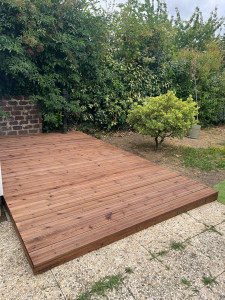 Photo de galerie - Création d’une terrasse bois sur plots