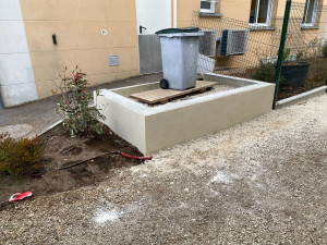 Photo de galerie - Pose d’enduit avec finition à la taloche éponge 