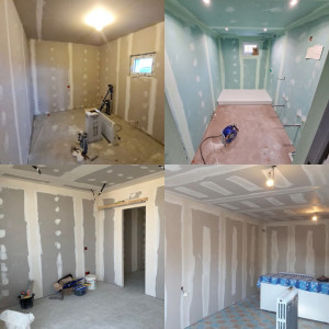 Photo de galerie - Lslation mur intèrieur-Montage plaques de plâtre