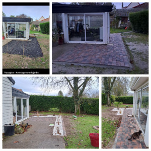 Photo de galerie - Création d une terasse en pavé 