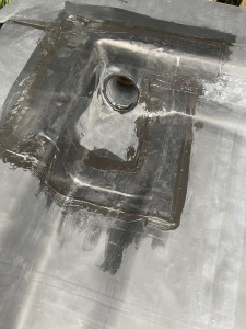 Photo de galerie - Étanchéité terrasse plate avec sable parquet étanche à l'eau et membrane EPDM 