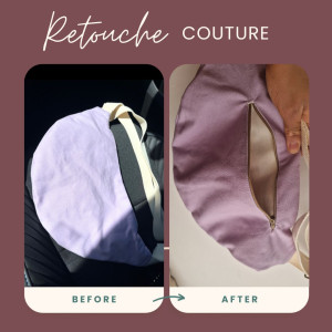 Photo de galerie - Ajout d'une poche Zippé à l'extérieur d'un sac banane. Voici le résultat !