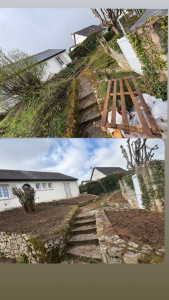 Photo de galerie - Enlèvement des souches passage du motoculteur taille du noisetier