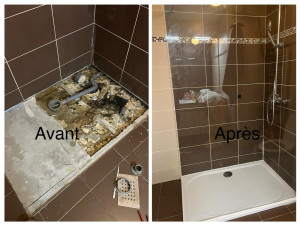Photo de galerie - Remplacement d’un receveur de douche Italienne.
