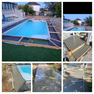 Photo de galerie - Coffrage et coulage béton plage piscine + grande allée 