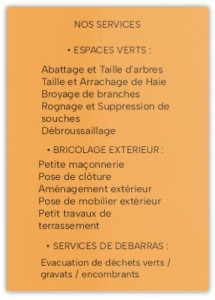 Photo de galerie - Voici mes services proposés 