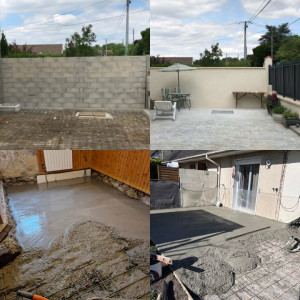 Photo de galerie - Coulage de dalle bèton dhe Facade de parpaing Mur