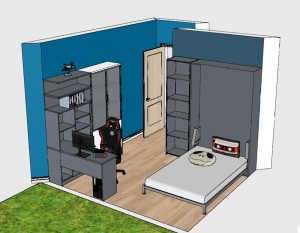Photo de galerie - Réalisation de plan 3D pour une chambre