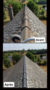 Photo de galerie - RÉNOVATION DE FAÎTAGE SUR TOITURE EN ARDOISES 