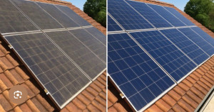 Photo de galerie - Nettoyage photovoltaïque avant après