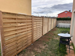 Photo de galerie - Pose de panneaux bois 