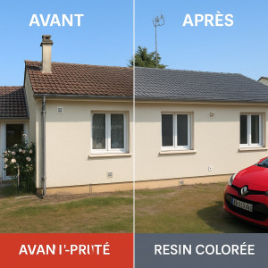 Photo de galerie - Application, résine colorée sur Toiture