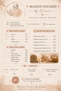 Photo de galerie - Tarif de mes prestations 