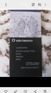 Photo de galerie - Atelier franssmann 
couture rapide
ourlet, modification, ajustement, linge de maison, rideau, coussin 

réparation 
machine à coudre, révision 