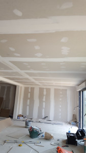 Photo de galerie - Réalisation placo sur rail plafond et mur