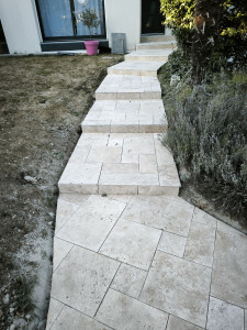 Photo de galerie - Pose travertin opus romain