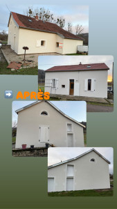 Photo de galerie - Chantier réalise isolation par l’extérieur + ravalement de façade 