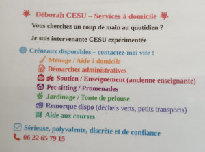 Photo de galerie - Divers services à domicile 
en CESU 