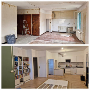 Photo de galerie - Placo, parquet ,cuisine