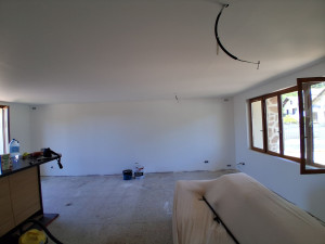 Photo de galerie - Rénovation total salon cuisine murs et plafond