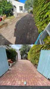 Photo de galerie - Nettoyage d’une allée en pavés 