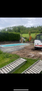 Photo de galerie - Preparation de sol pour accueillir des dalles 