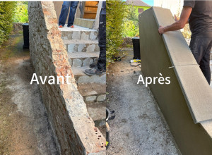 Photo de galerie - Rénovation muret complet 