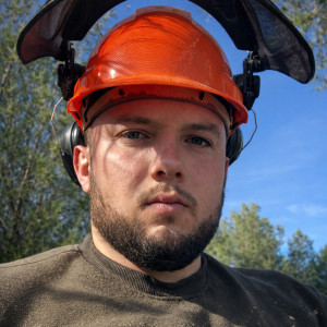 Photo de galerie - Élagueur professionnel équipé pour interventions sécurisées – Saint-Cyr-sur-Mer et alentours.