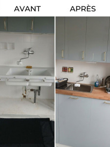 Photo de galerie - Plan de travail ,evier, lave vaisselle