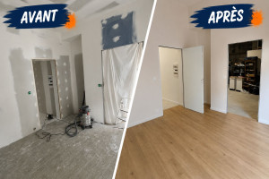 Photo de galerie - Support Neuf
peinture / parquet / plinthes / finition 