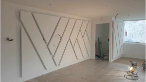 Photo de galerie - Création d’un mur en placo peinture électricité 