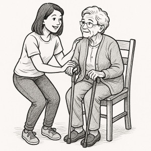 Photo de galerie - Aide à la toilette intime, au geste de la vie quotidienne