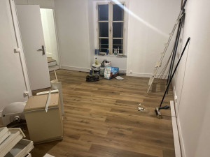 Photo de galerie - Rénovation d’appartement (sol, peinture,plafond et menuiserie)