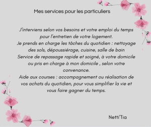 Photo de galerie - Mes services pour les particuliers 