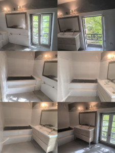 Photo de galerie - Chantier réagit modification de la salle de bain carrelage douche baignoire