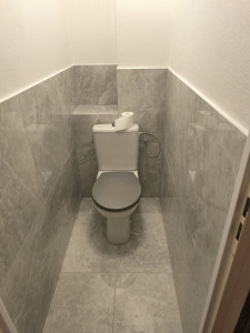 Photo de galerie - Rénovation d'un wc avec pose d'un carrelage et peinture