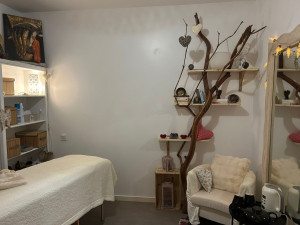 Photo de galerie - Agencement intérieur travaux sur mesure: peinture étagères arbre, sol